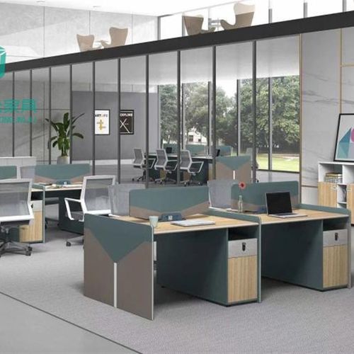 职员办公桌椅组合现代简约办公桌2/4人桌椅组合电脑桌办公家俱