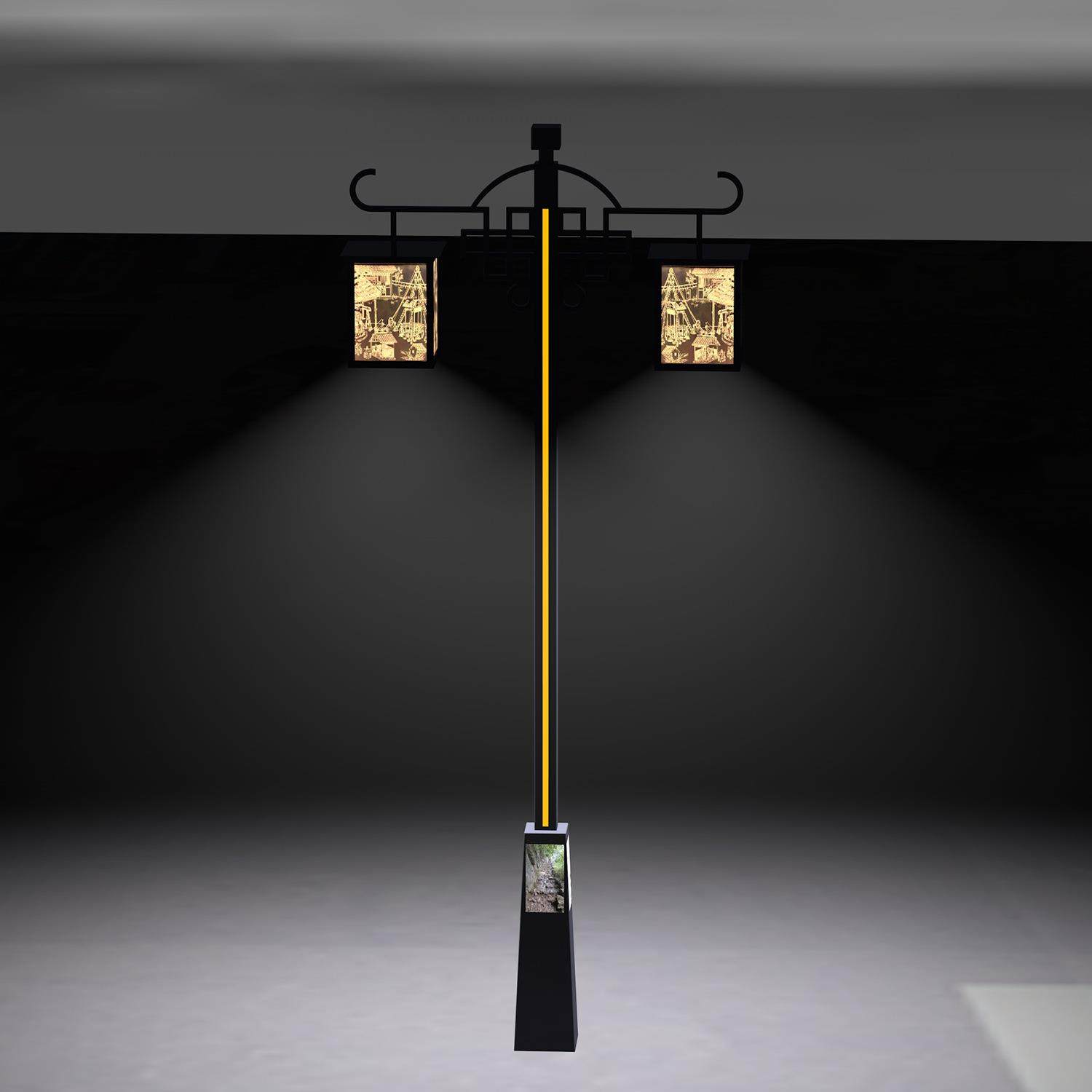 3米庭院灯厂家小区公园街道带广告牌摄像头4m5米庭院路灯led灯