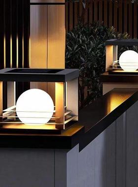 新款太阳能柱头灯别墅门口的灯外墙灯大门垛柱头立柱灯walllight