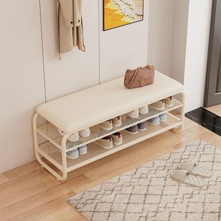 凳家用门口超窄23CM宽鞋 架一体奶油风穿鞋 柜 凳多层鞋 极窄长条换鞋