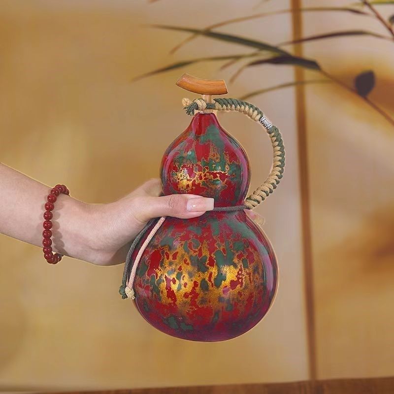 大漆酒葫芦茶壶非遗漆器工艺品文玩摆件仿古可装热水酒水咖啡饮料,特色手工艺,葫芦,淘宝优惠券,粉丝福利购,淘宝优惠卷