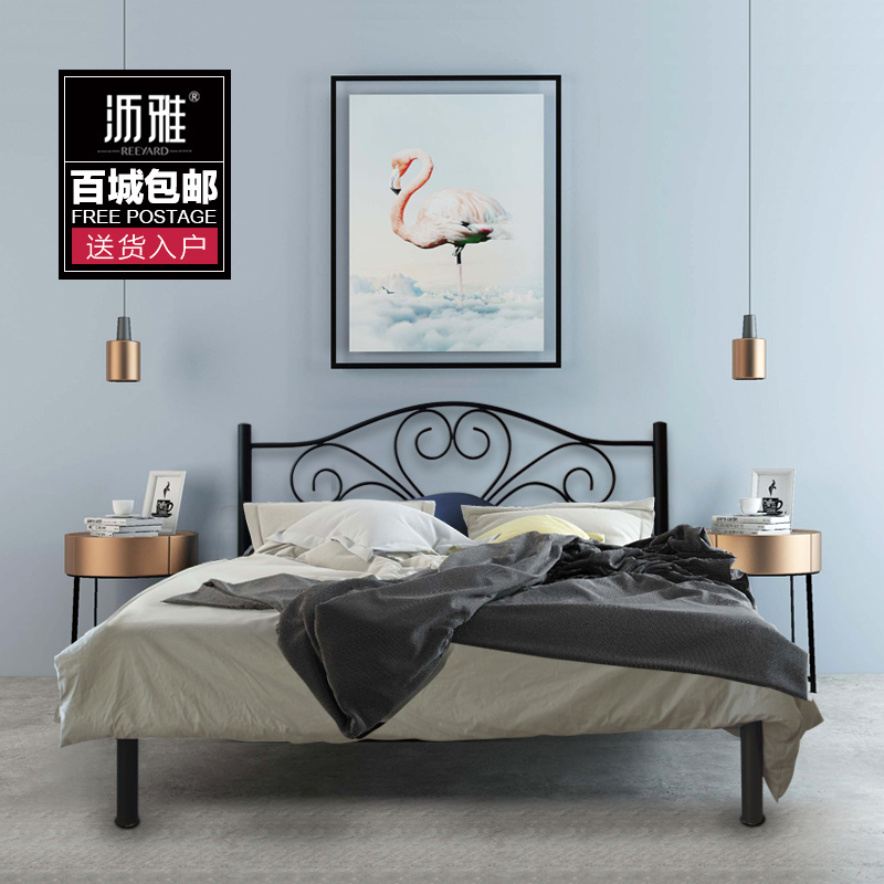 经典欧式铁艺床复古花式铁床架双人单人不锈钢手工铁架床公主1.5m