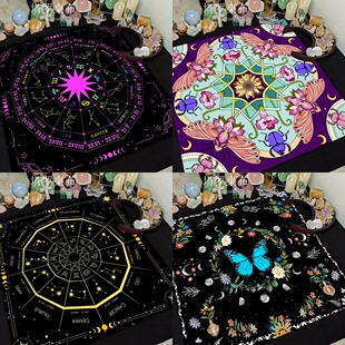 蝴蝶祭典神秘罗塔桌布加厚绒布五芒星推牌卓游戏专用桌游推牌布垫