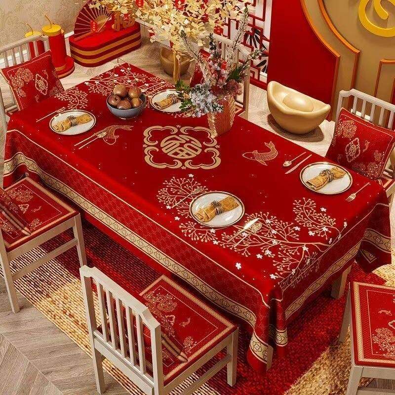 新年福字红色喜庆桌布新年桌布春节装饰餐桌桌布茶几过年氛围桌垫,居家布艺,桌布,淘宝优惠券,粉丝福利购,淘宝优惠卷