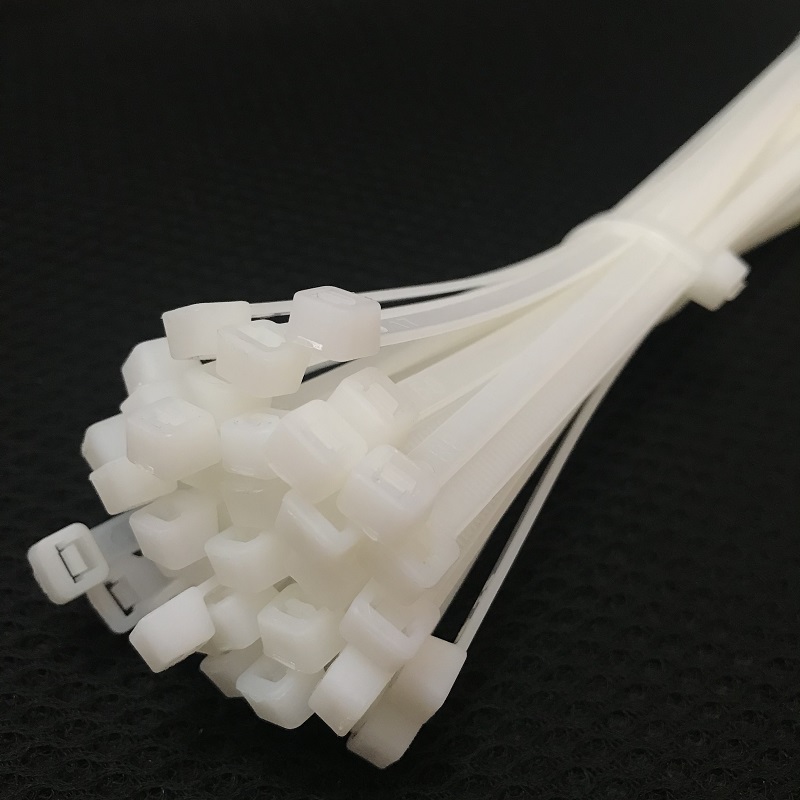 优质新料环保加粗加韧白/黑色塑料尼龙扎带8X400mm型号足数250条