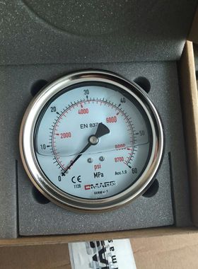 DMASS德玛仕EN837-1德国压力表MBB10U-600-1-ZZZ 100盘 轴向60MPA