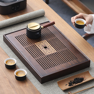 小茶台功夫茶具茶海干泡台托盘轻奢现代 茶盘小型家用简约沥储水式