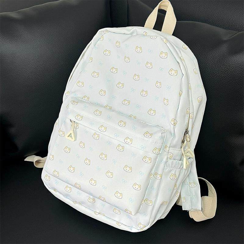 可爱小猫双肩包女学生书包旅游轻便高颜值日系简约超轻休闲背包
