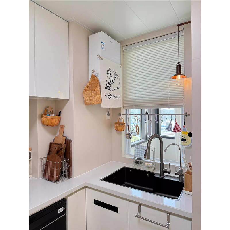 新家的100个快递丨厨房热水器遮挡帘装饰燃气装饰罩布艺免打孔