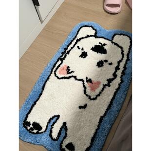 西高地小狗浴室地毯2025新款吸水速干防滑脚垫卫生间门口专用地垫