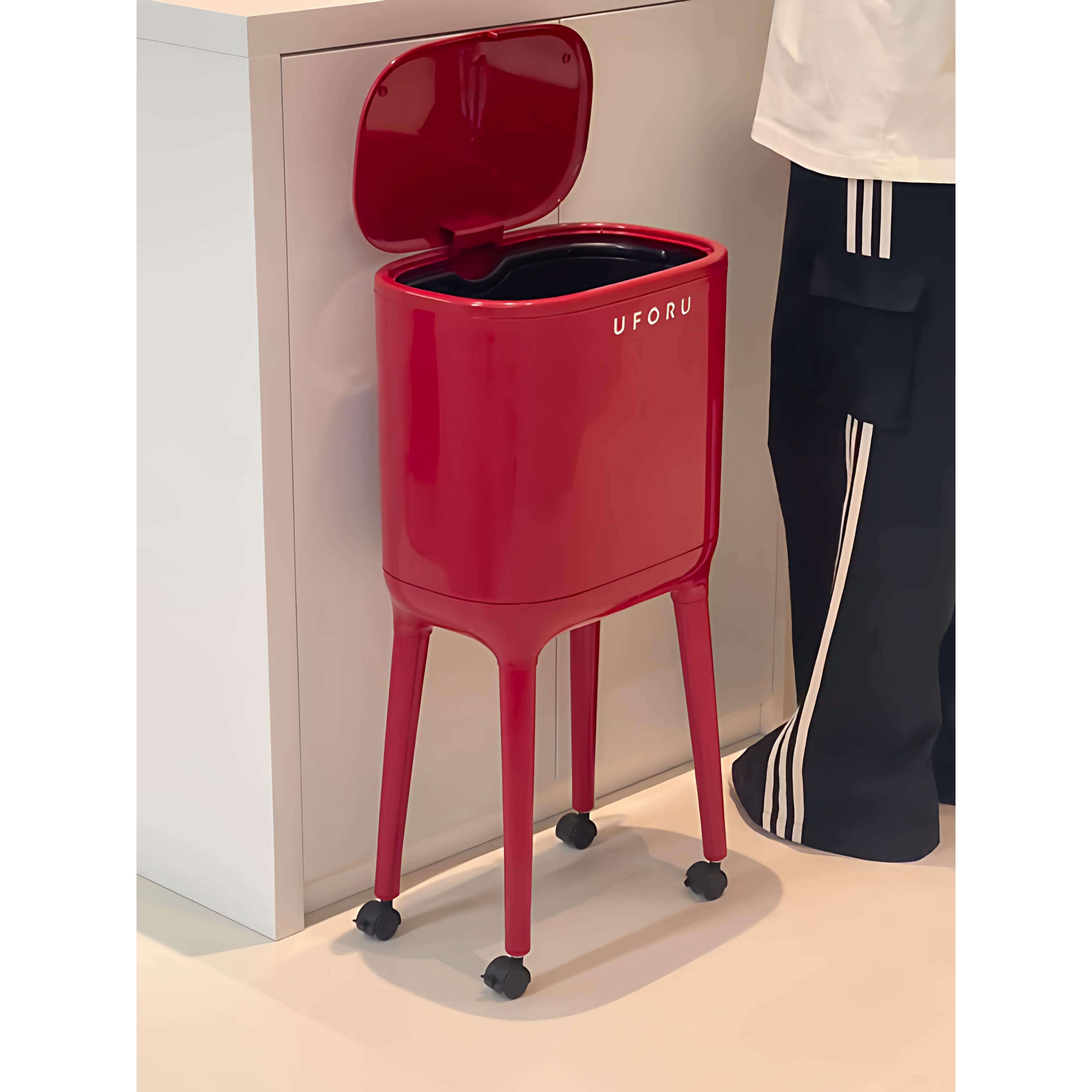 免弯腰！厨房垃圾桶家用客厅宿舍带盖卧室大号大容量高颜值可移动