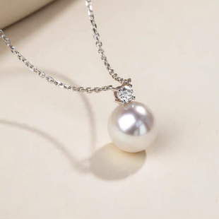 女王空间S925银王妃款 气质项链12mm 大龙珠施家珍珠吊坠轻奢时尚