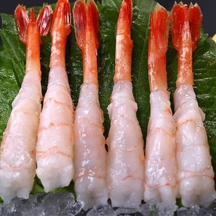 北极甜虾30尾新鲜虾三文鱼刺身料理美食 去头去壳冰鲜寿司虾水产