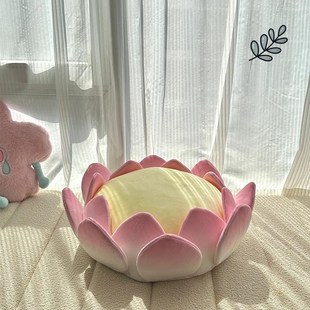 通用屁股垫椅垫靠背抱枕摆件装 飘窗坐垫好运莲莲四季 饰榻榻米靠枕