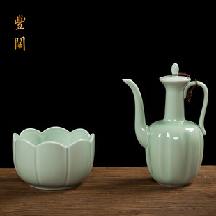 一斤 陶瓷温酒器烫酒壶家用黄酒加热酒器煮酒温酒壶温酒碗煮酒套装