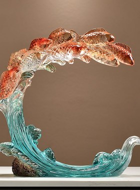 年年有余锦鲤鱼红酒架酒柜装饰品摆件家用客厅家居餐边柜高级摆设