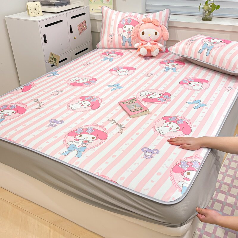 美乐蒂冰丝凉席三件套夏季儿童软席空调席夏季儿童床笠款学生宿舍,床上用品,冰丝席,淘宝优惠券,粉丝福利购,淘宝优惠卷