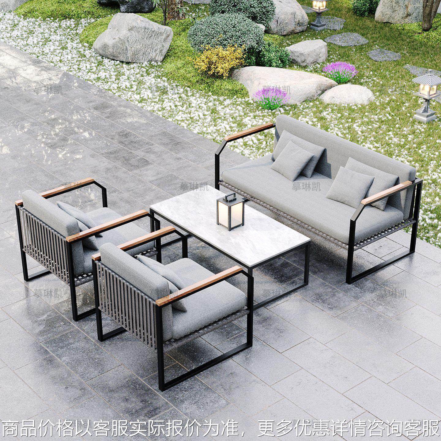 户外铝合金沙发庭院别墅酒店外摆编藤露台花园别墅休闲沙发茶几,住宅家具,户外沙发,淘宝优惠券,粉丝福利购,淘宝优惠卷