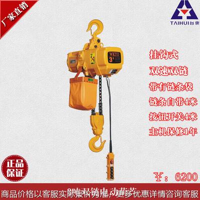 3 tons double chain electric hoist Double speed ring chain
