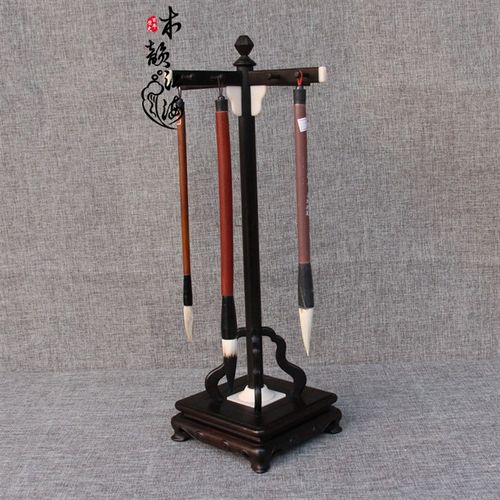 红木毛笔架实木毛笔架紫光檀明式毛笔架笔挂笔搁文房四宝书法用品