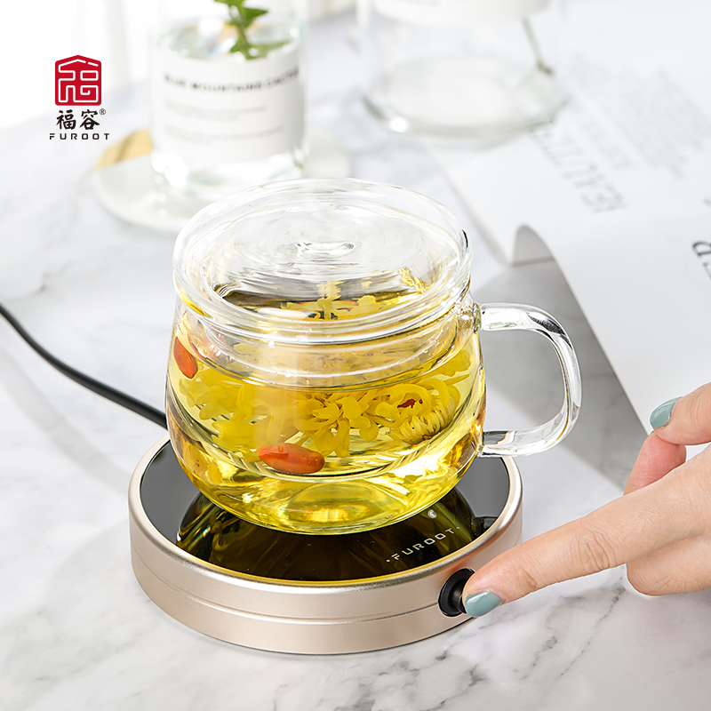 福容保温底座茶杯恒温宝杯子玻璃水杯加热器暖杯垫茶壶加热底座