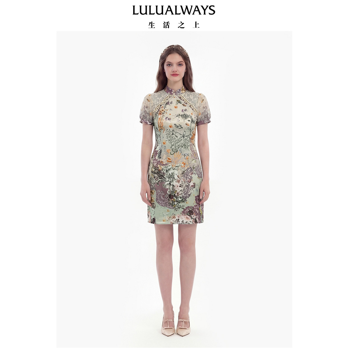 LULUALWAYS【商场同款】26夏季新款新中式国风改良旗袍短款连衣裙图片