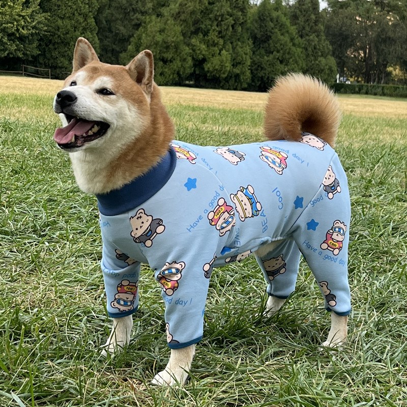 中大型犬防虫防毛加绒保暖四脚衣柴犬金毛拉布拉多边牧大狗秋冬季