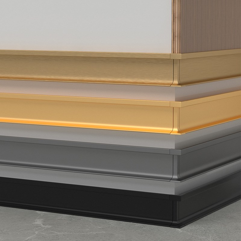 铝合金内嵌踢脚线预埋件暗装金属2cm3/5公分嵌入式不锈钢地脚线条