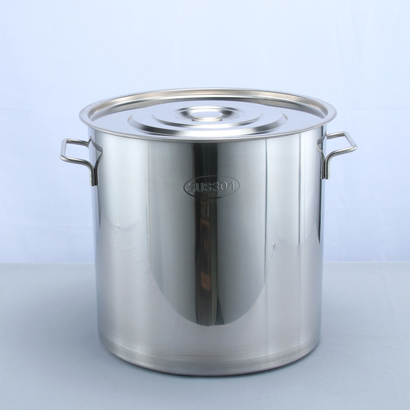 304不锈钢商用带盖圆汤桶食品级加厚大汤锅酒店定制80大圆桶70桶