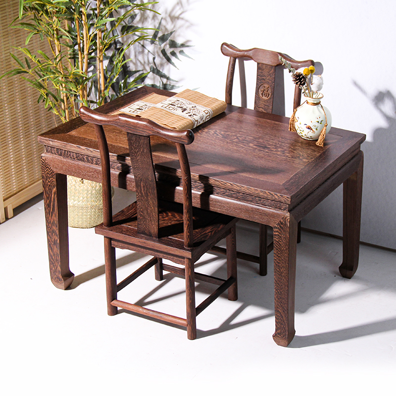 鸡翅木餐桌简约小户型客厅茶几实木茶桌红木长条桌小户型家用饭桌