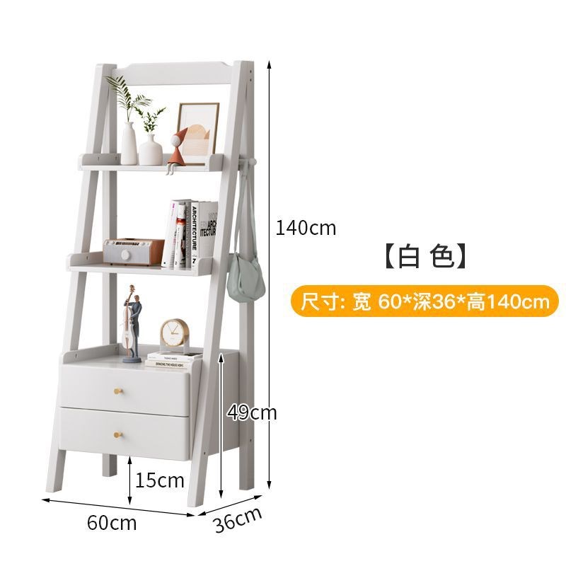实木书架落地置物架阶梯式多层收纳架客厅卧室阳台搁板梯形花架