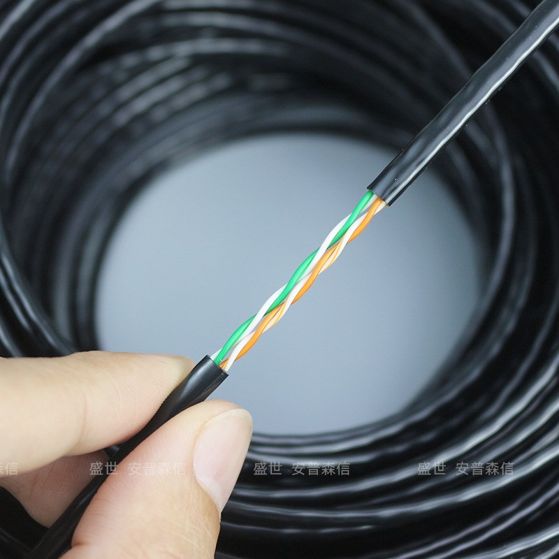 超五类4芯网线百兆出租房小区宽带网络线四芯网线家用电话线300米