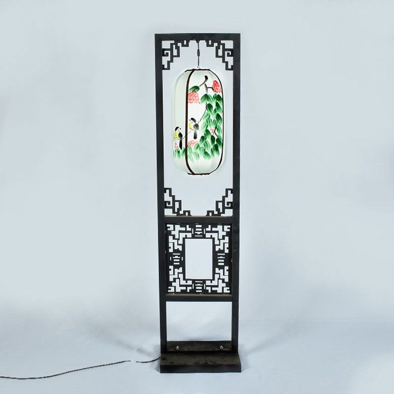 婚庆新中式手绘灯笼路引道具中国风舞台婚礼铁艺屏风木质宫灯路引