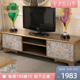 電視柜新古典家具1.8米地柜電視柜茶幾組合輕奢裝 藝術風格 飾柜