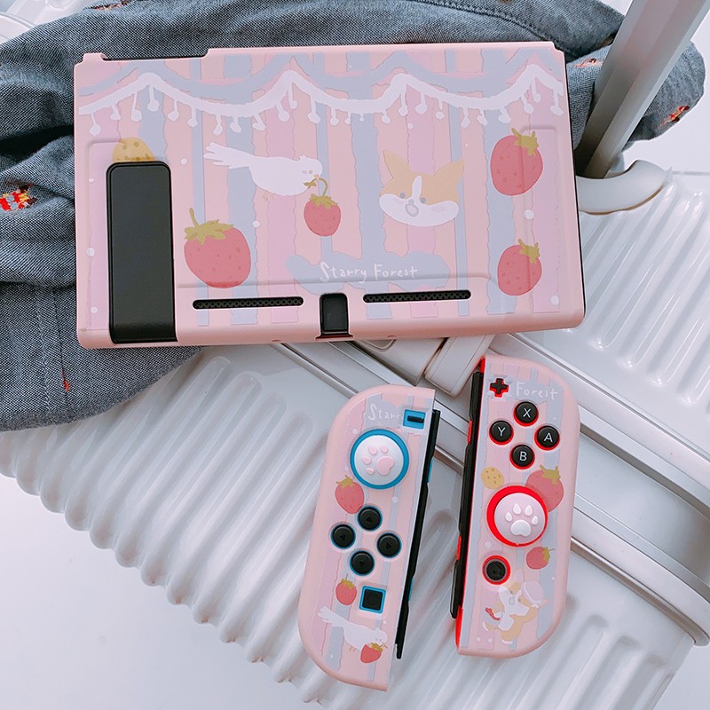 星之森|草莓nintendo switch适用lite保护套可爱少女粉色手柄软壳