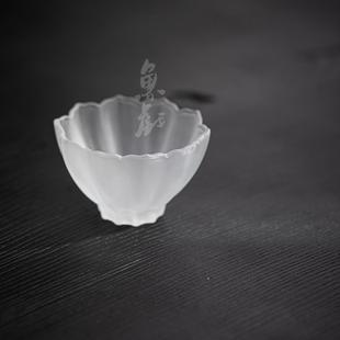 品茗杯闻香杯 鱼戏手工莲花盏玻璃茶杯女士家用个人单杯主人杯日式