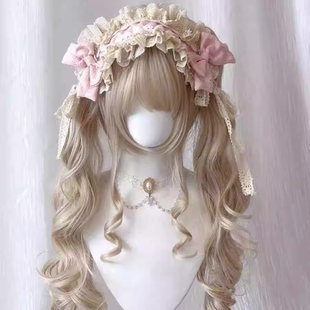 甜美蕾丝Lolita蝴蝶结发夹可爱洛丽塔芭蕾风发带蝴蝶结发带发箍