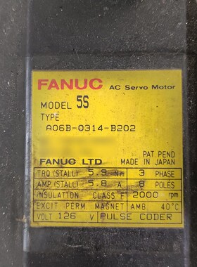 6B-0314-B202 B005#1001 FANUC发那科机床电机马达测试好议价议价
