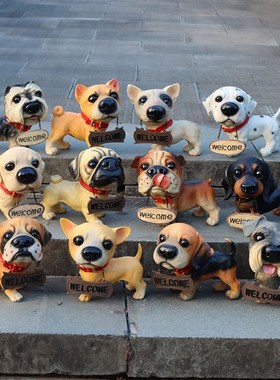 可爱迎宾摆件仿真创意小狗名犬客厅庭院花园前台玄关柜装饰工艺品