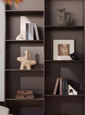 邸高DECO中古风家具展厅书柜电视柜柜体壁龛洞石装饰品设计师摆件