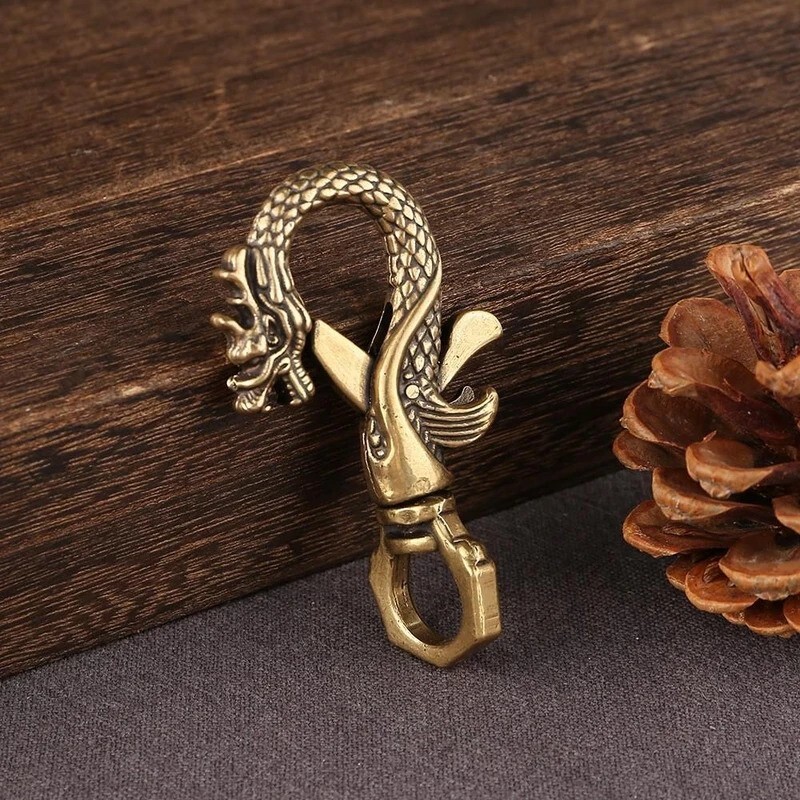 佳运相伴于我1霸气男人中国风复古龙头钥匙扣创意腰挂式男钥匙挂