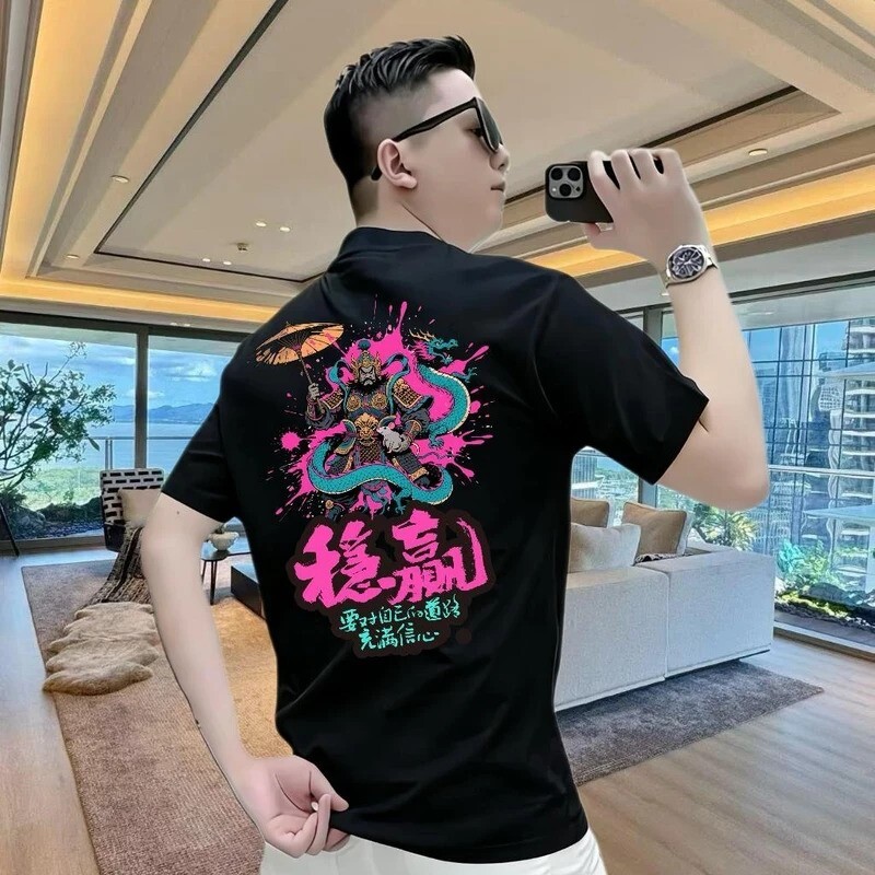 纯棉男士短袖T恤潮流重磅圆领夏季潮牌半袖休闲百搭青年上衣体恤