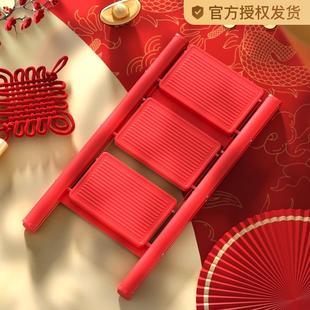 乔迁梯子家用折叠加厚红色人字梯步步高升室内小型轻便多功能梯凳