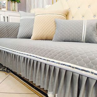 沙发垫秋冬季 皮坐套罩巾高档 毛绒加厚现代轻奢风防滑四季 通用欧式