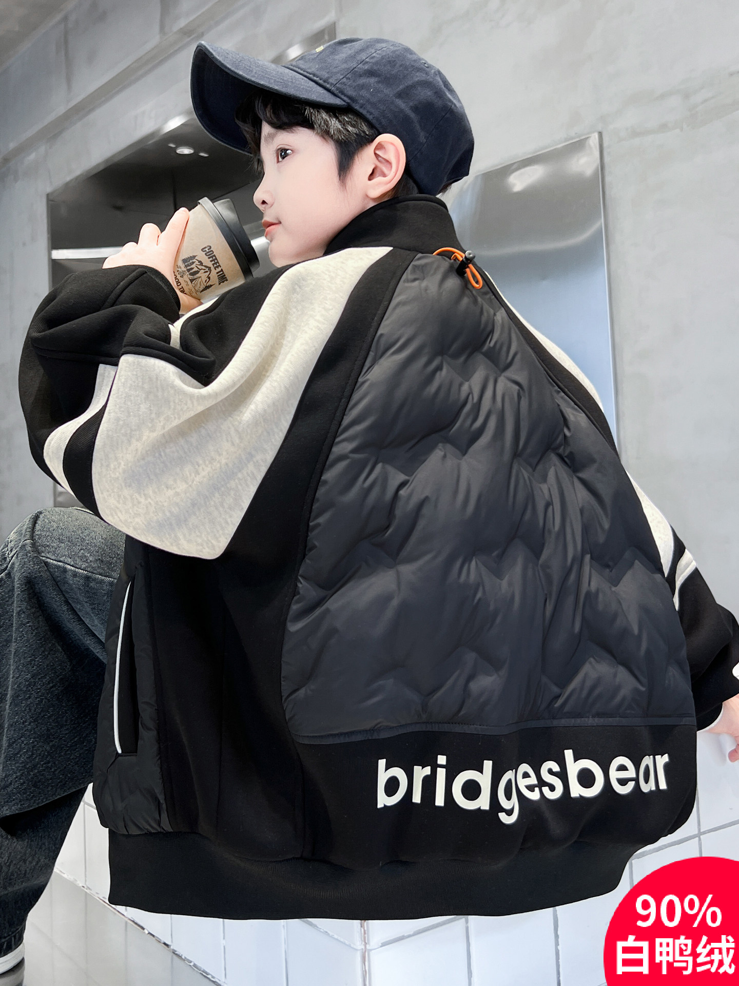 男童冬款轻薄羽绒服2025新款冬季90白鸭绒外套中大儿童男孩冬装潮