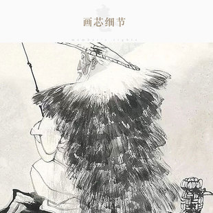 姜太公钓鱼画像 姜子牙挂画 卷轴画人物国画 绢布材质定制订做