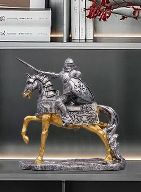 胜利骑士创意欧式客厅家居办公室酒柜装饰工艺品高档复古大号