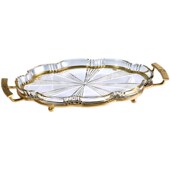 奢华水晶玻璃镶铜水果盘工艺雕刻托盘装 茱莉安法式 欧式 饰送礼