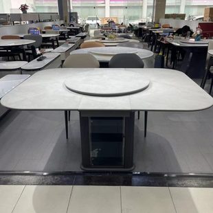 肤感哑光大理石简约家用微晶石正方形拉伸缩餐桌长方多功能小户型