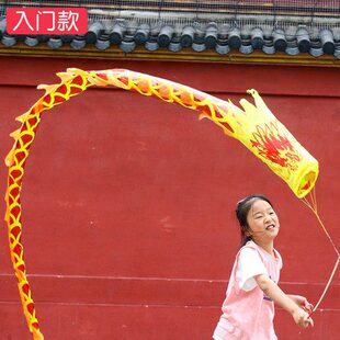 儿童舞龙彩带健身发光舞龙伸缩杆彩条龙小孩专用手甩龙空竹龙道具